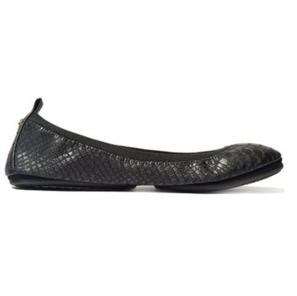 Yosi Samra Samara Snake-Embossed Leather Ballet Flat Foldable 6 NWOB